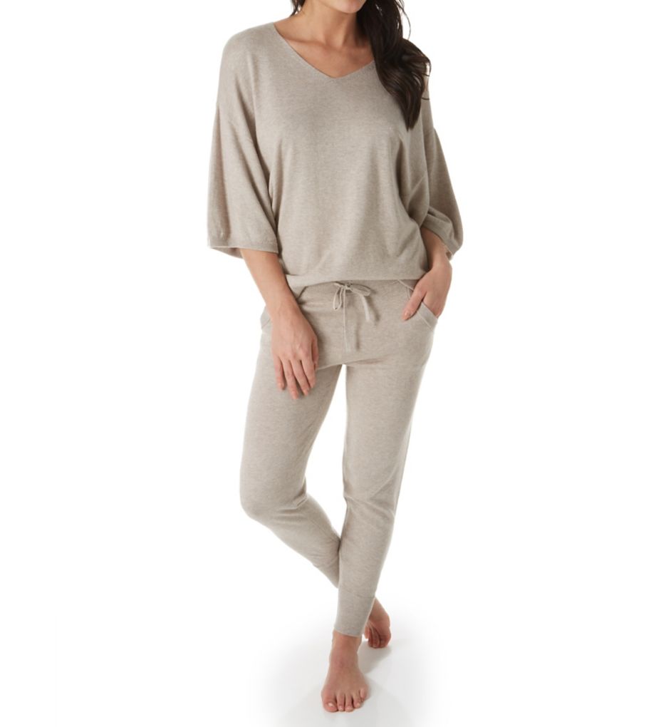 Sweaters 3/4 Sleeve V-Neck PJ Top-cs2