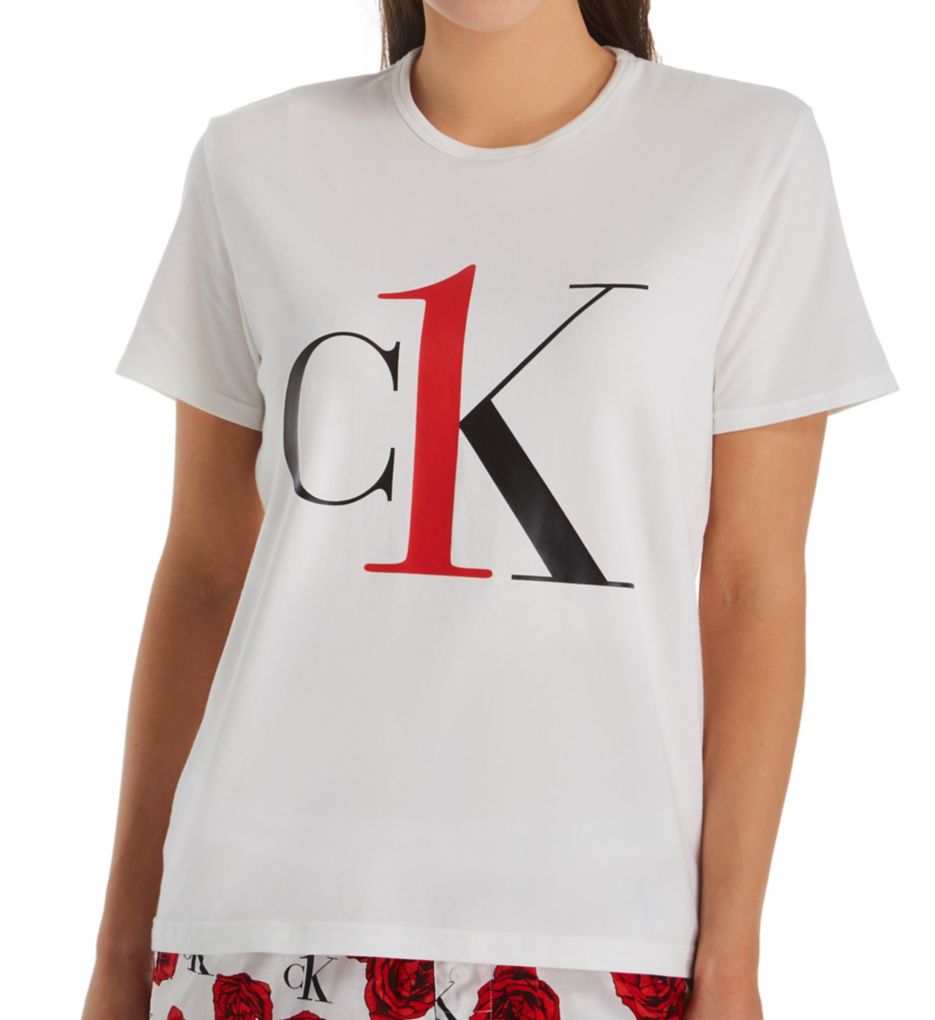 CK One Cotton Short Sleeve Crew Neck T-Shirt-fs