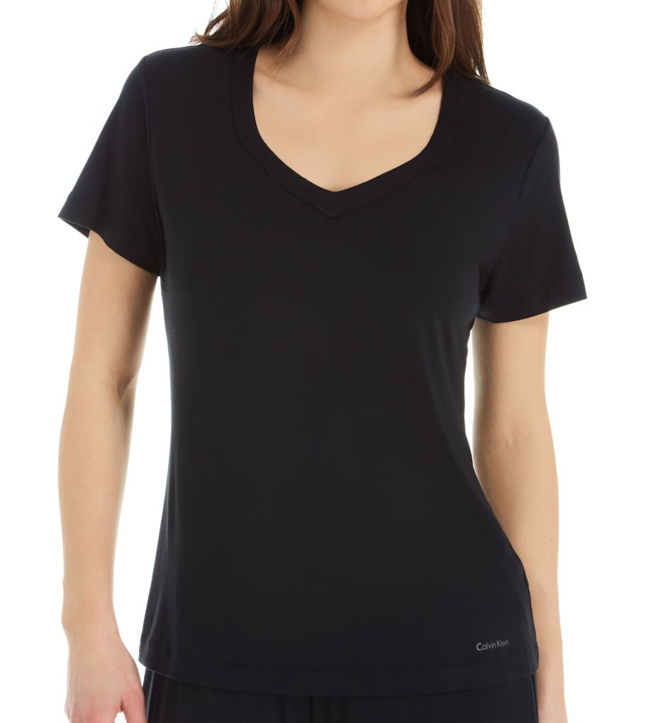 Sophisticated Modal Short Sleeve V-Neck T-Shirt-fs