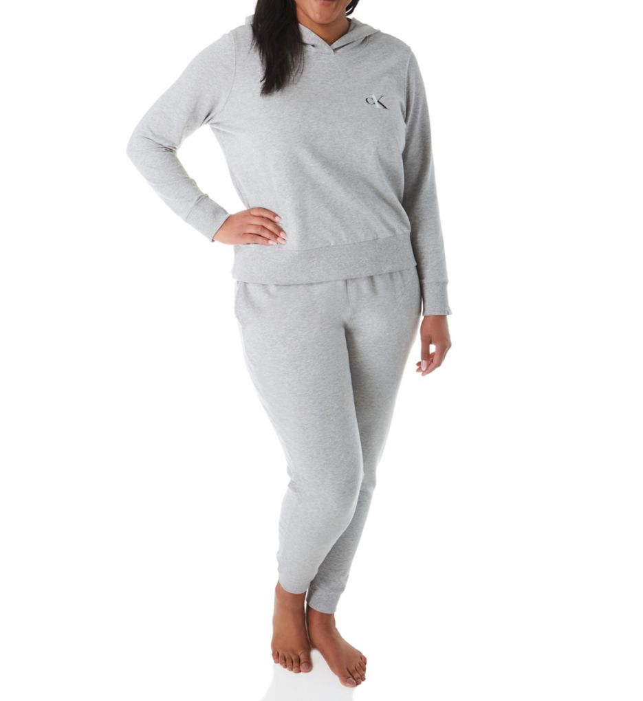 CK One Basic Lounge Plus Size Long Sleeve Hoodie-cs1