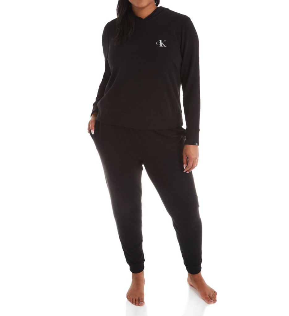 CK One Basic Lounge Plus Size Long Sleeve Hoodie-cs2