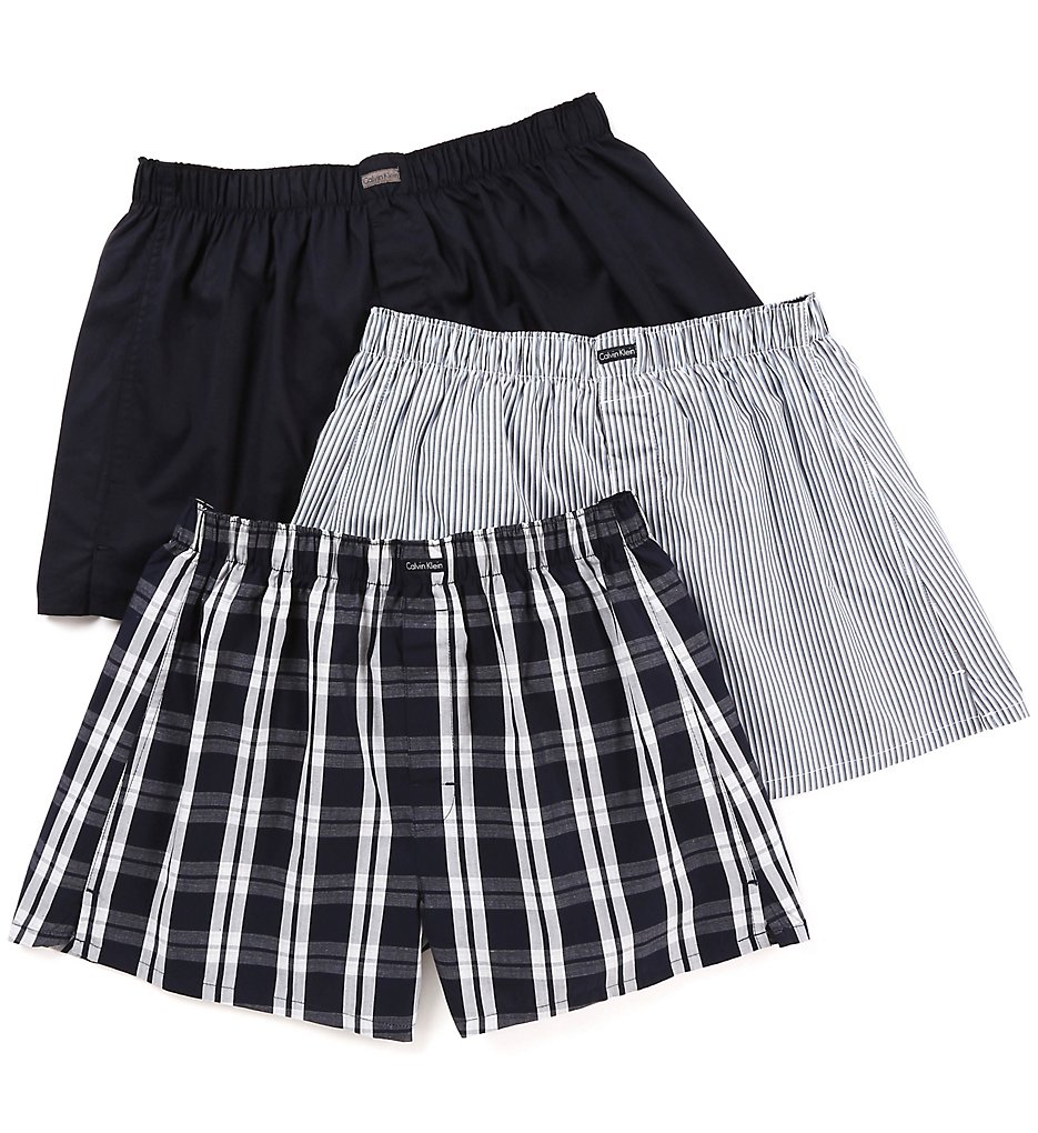 Calvin Klein U1732 Classic Cotton Woven Boxer - 3 Pack (Tide/Morgan/Montague)