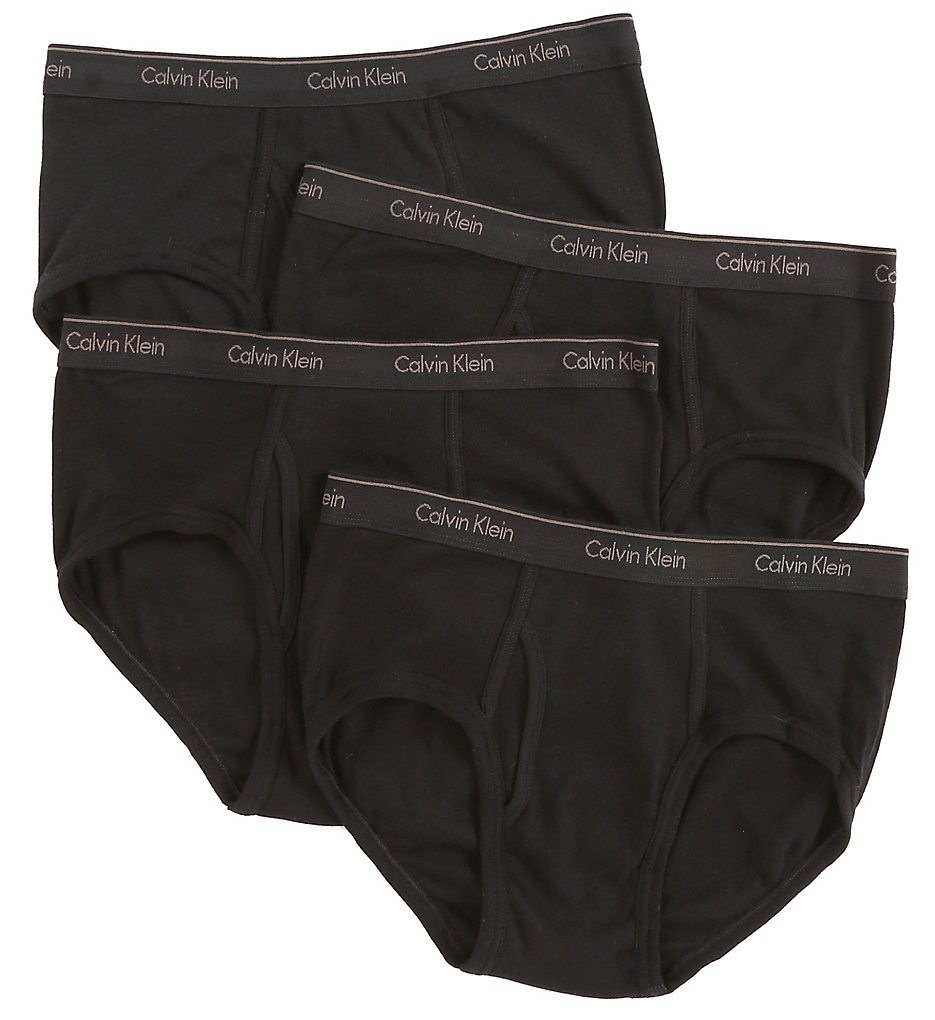 Calvin Klein u4000 Cotton Classic Basic Briefs - 4 Pack (Black)