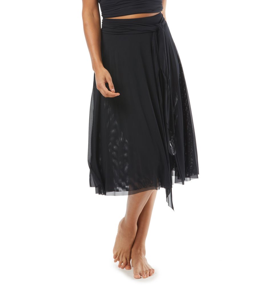 Solids Mesh Swing Skirt Swim Cover Up-acs