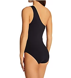Twisted Ties One Shoulder One Piece Swimsuit Black 4