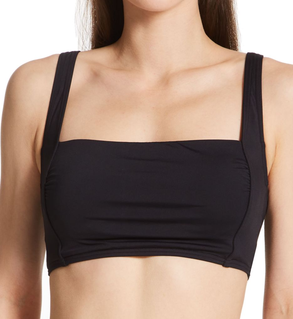 Twisted Ties Square Neck Twist Back Crop Swim Top