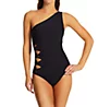 Carmen Marc Valvo Twisted Ties One Shoulder One Piece Swimsuit C66787 - Image 1