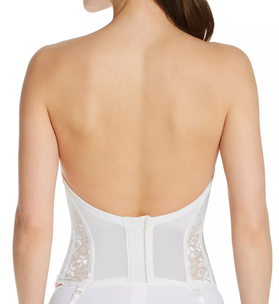 DOMINIQUE Women's Lace Longline Corset - Full Length Bridal Bra with  Garters, Color: White, Size: 46, Cup: D (8949-WHT-46D) 
