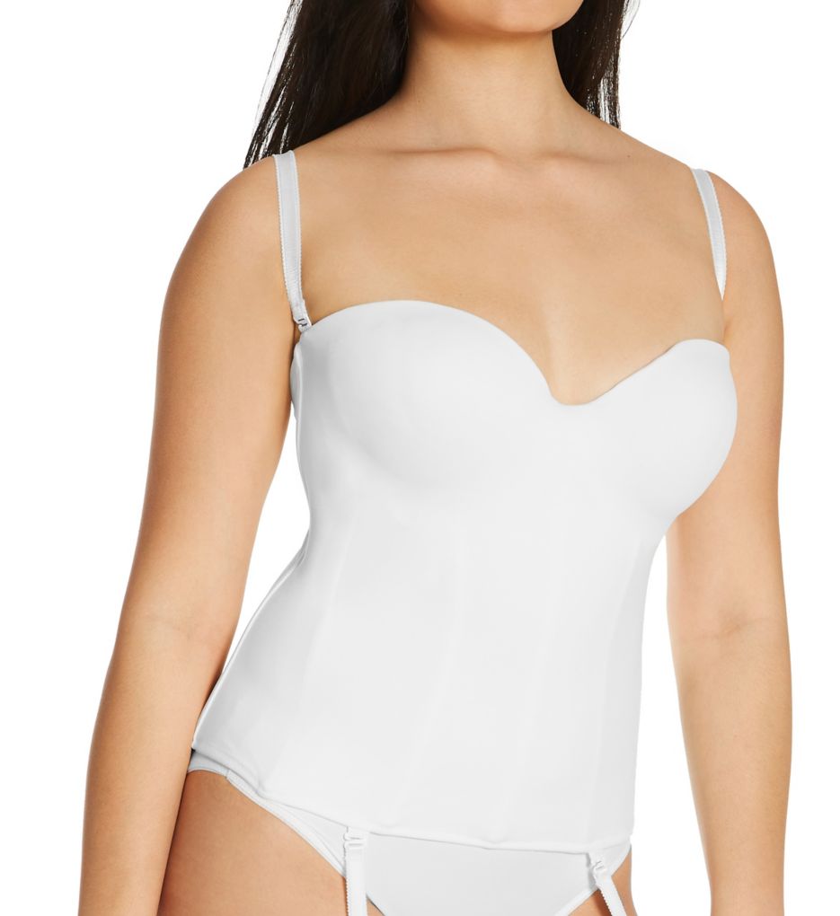 NEW Carnival Invisible Plunge Longline Seamless Bustier Bra 206 White 38B