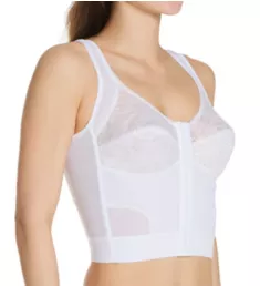 Front Closure Posture Support Longline Bra White 44D