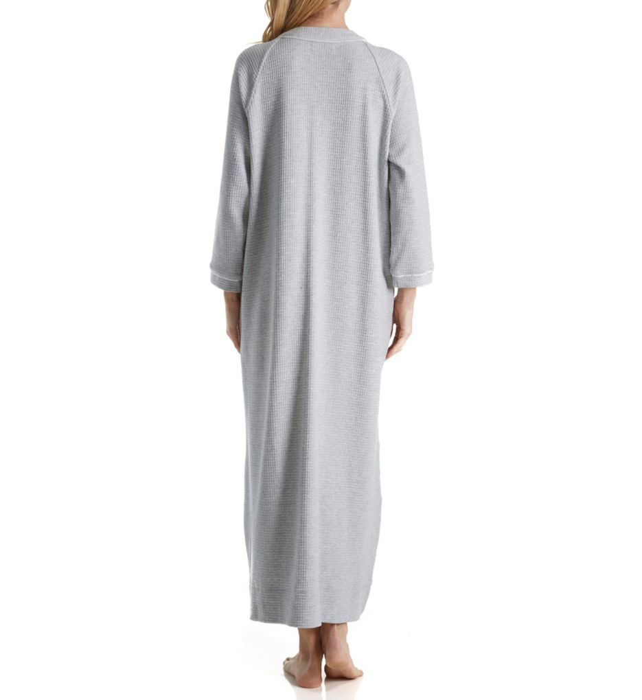 Waffle Knit Long Zip Robe-bs