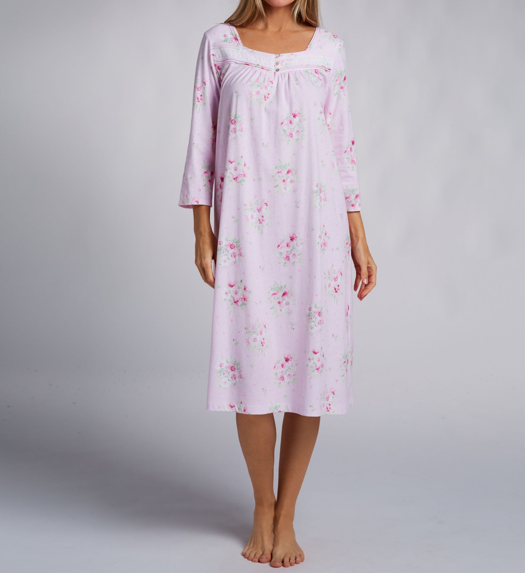Carole Hochman Plus Size 100% Cotton 3/4 Sleeve Waltz Gown 62670X - Image 1