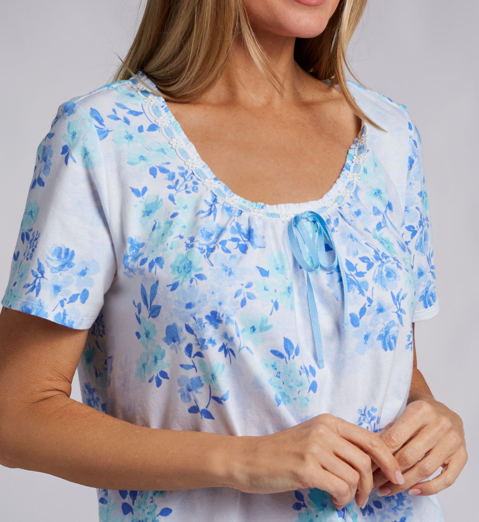 Carole Hochman 100% Cotton Plus Size Short Sleeve Long PJ Set 92671X - Image 3