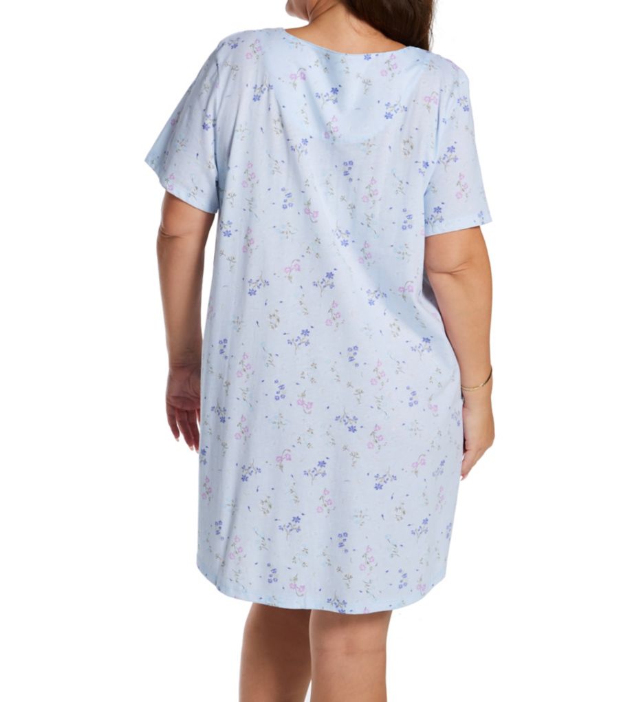 Plus Size Butterfly Garden 36" Short Sleeve Gown-bs