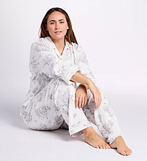 Front view of Plus Size Cloudy Meadow PJ Set