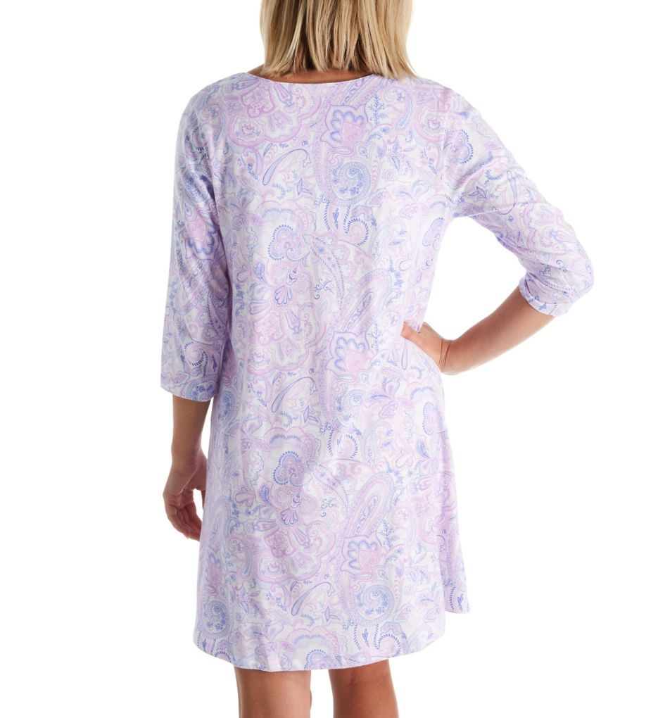 Lilac 3/4 Sleeve Cotton Short Gown