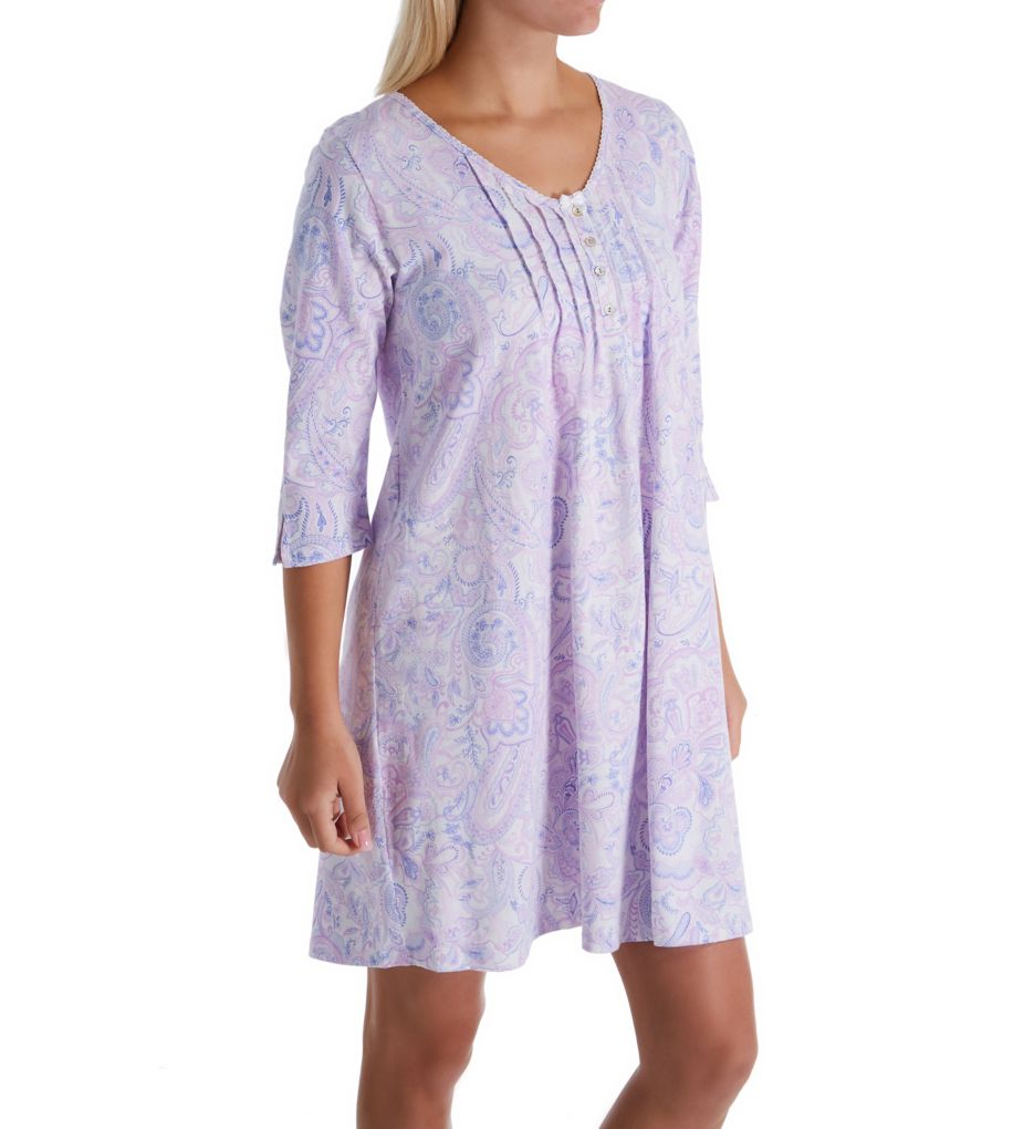 Lilac 3/4 Sleeve Cotton Sleepshirt