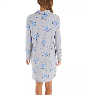 Sweater Knit Short Lounger Heather Grey Floral M