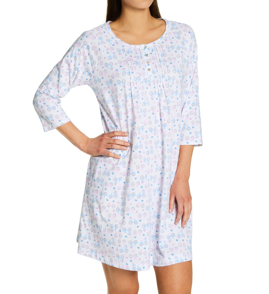 100% Cotton 3/4 Sleeve Sleepshirt-acs