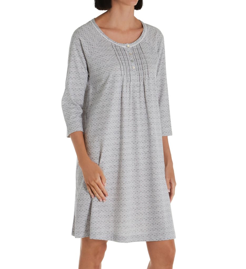 100% Cotton 3/4 Sleeve Sleepshirt-acs