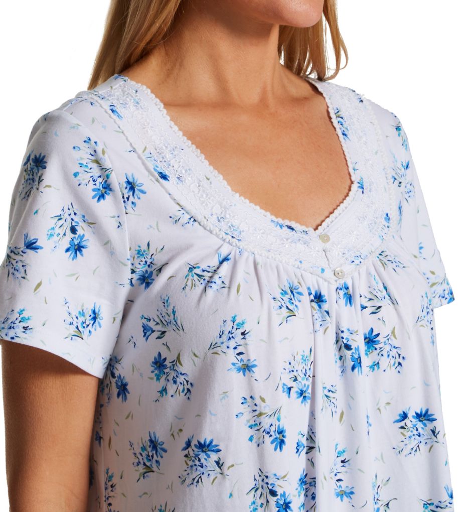 100% Cotton Short Sleeve Short Nightgown-cs1
