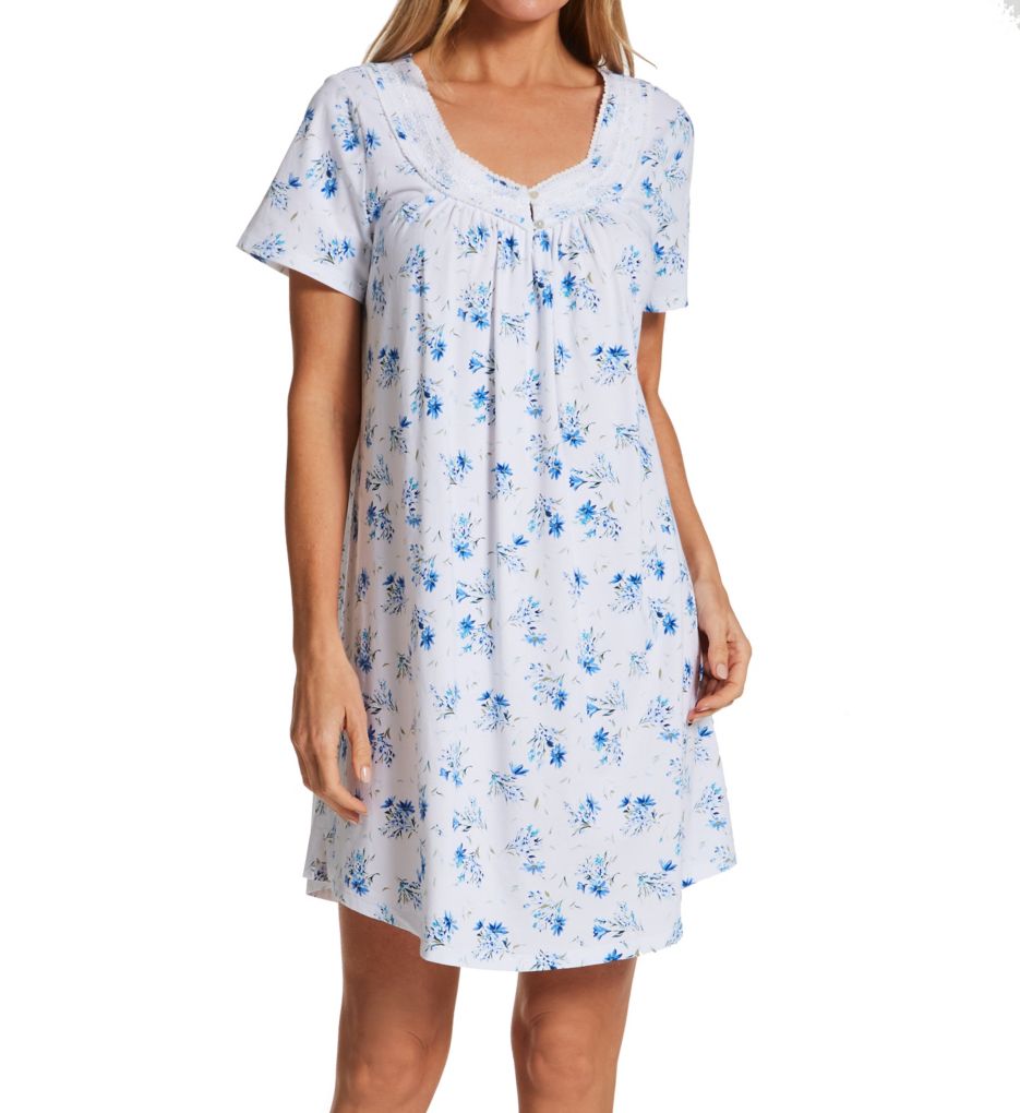 100% Cotton Short Sleeve Short Nightgown-fs