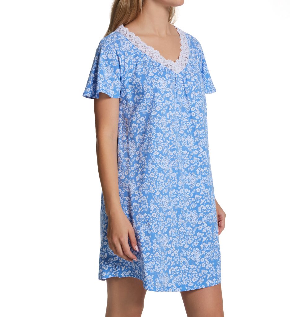 100% Cotton Short Sleeve Short Nightshirt-fs