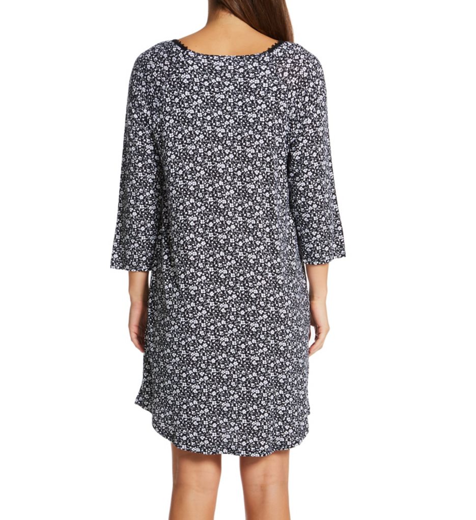 100% Cotton 3/4 Sleeve Short Nightgown-bs