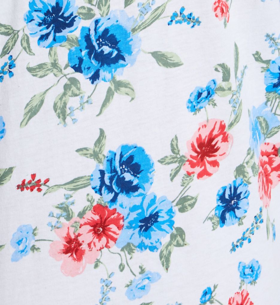 100% Cotton Knit Floral 3/4 Sleeve Waltz Gown-cs1