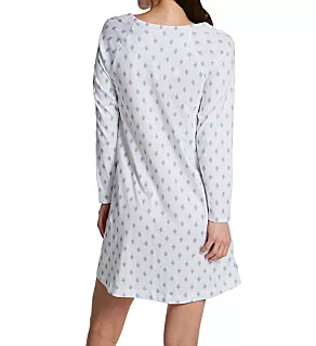 100% Cotton Jersey Short Long Sleeve Gown New Geo S