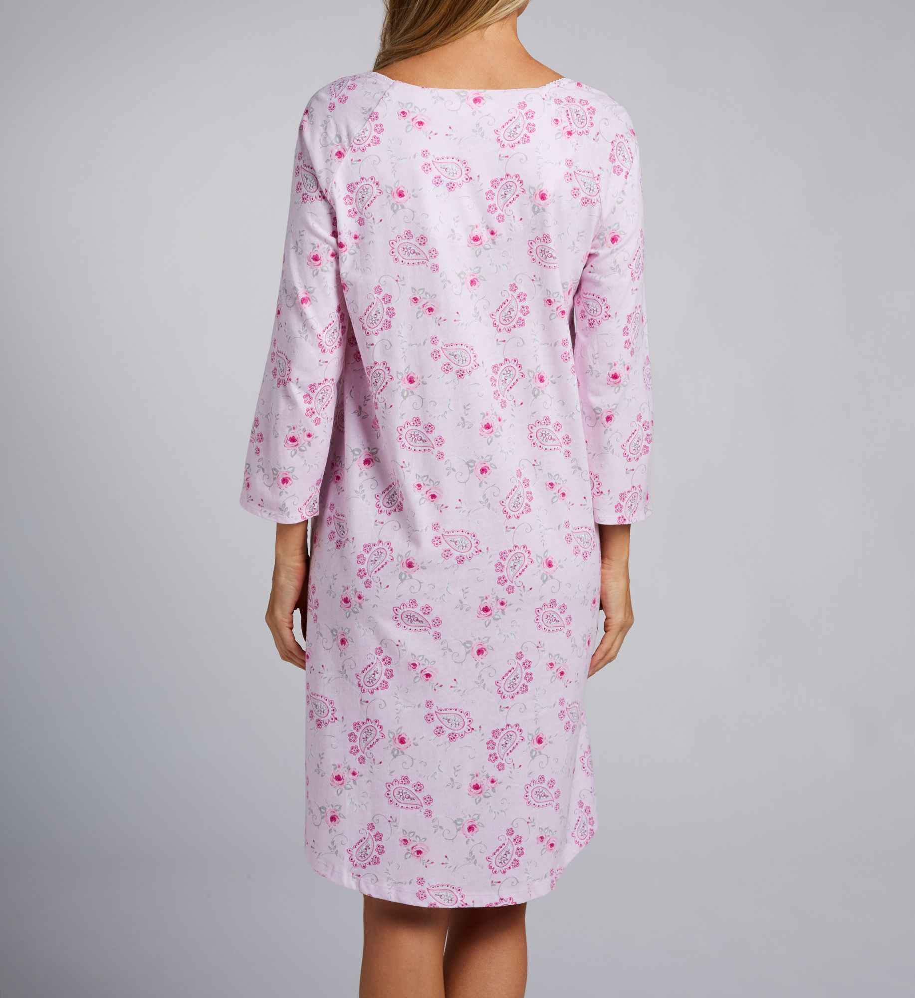 Carole Hochman 100% Cotton Knit Paisley Floral Short Gown CH22662 - Image 2