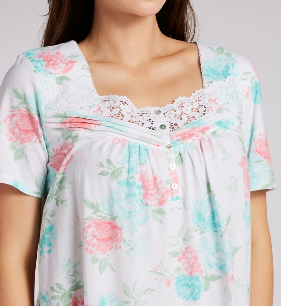 Carole Hochman 100% Cotton Jersey 38 Short Sleeve Short Gown CH22673 - Image 3