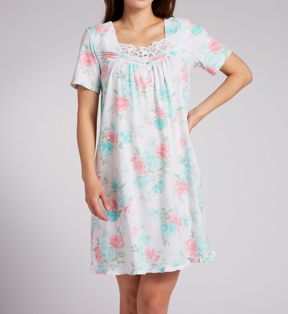 Carole Hochman 100% Cotton Jersey 38 Short Sleeve Short Gown CH22673 - Image 1