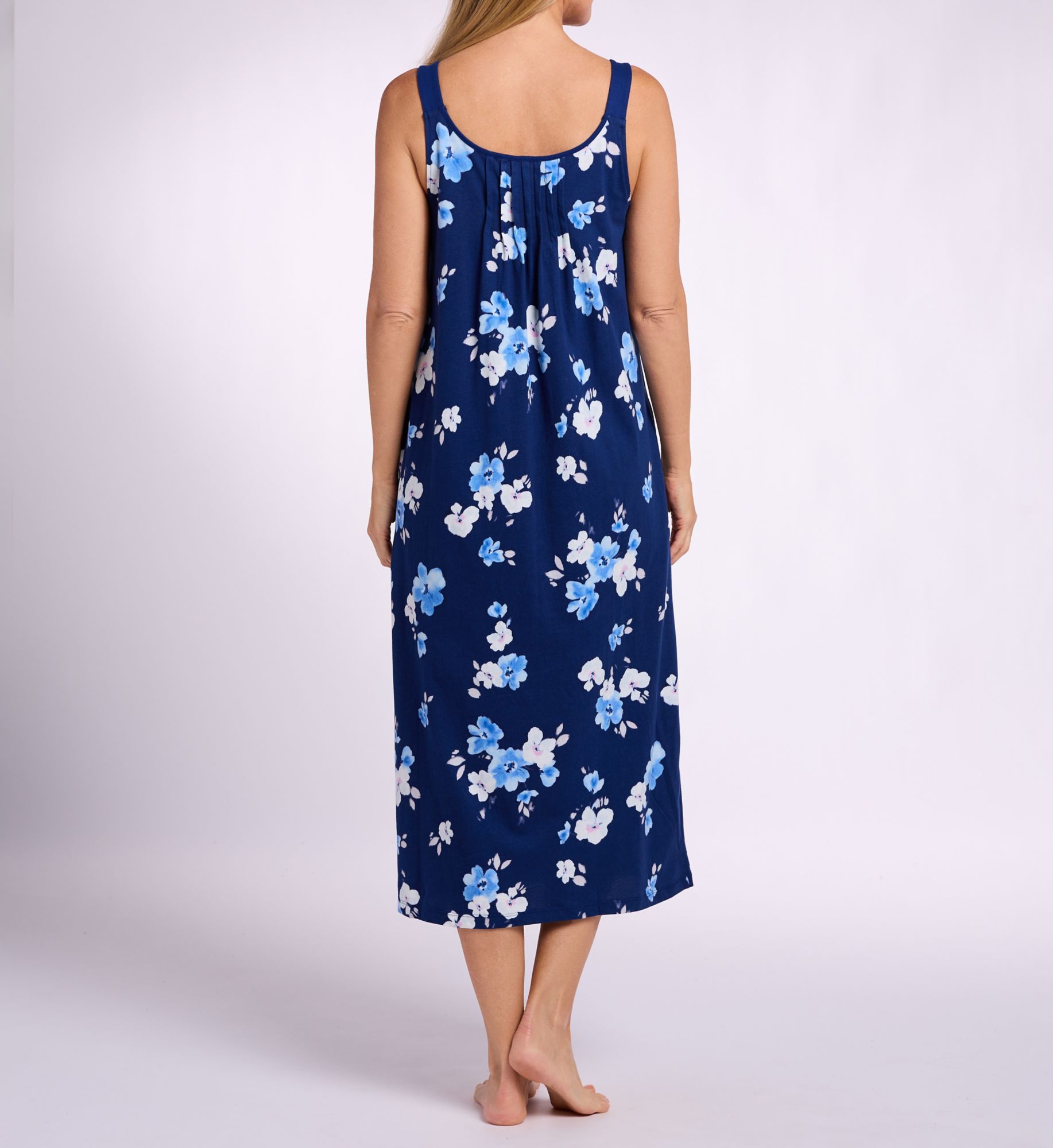 Carole Hochman Blue Depths Blooms Cotton Long Chemise CH22689 - Image 2