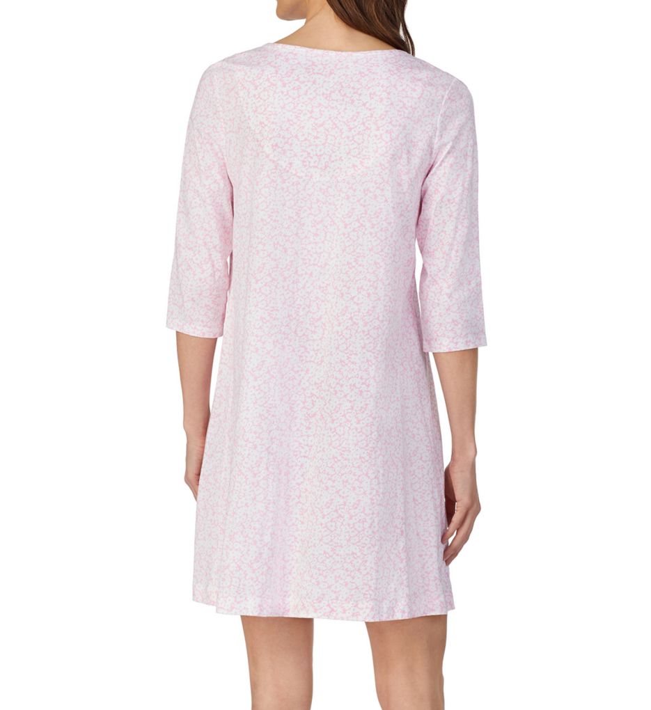 Pink Ditsy Cotton 3/4 Sleeve Sleepshirt-bs