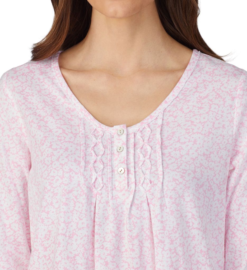 Pink Ditsy Cotton 3/4 Sleeve Sleepshirt-cs2