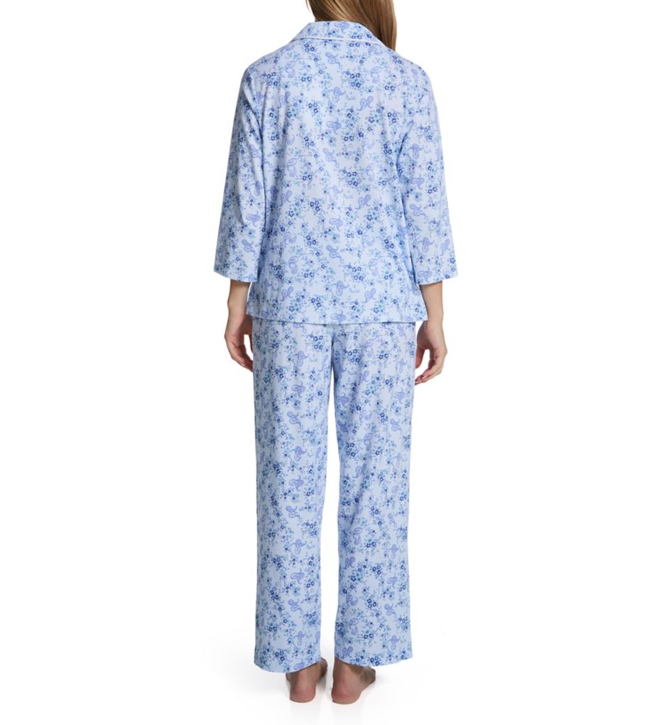 100% Cotton 3/4 Sleeve Notch Collar PJ Set-bs