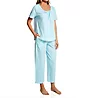 Carole Hochman Short Sleeve Top & Capri Pajama Set CH32555 - Image 1