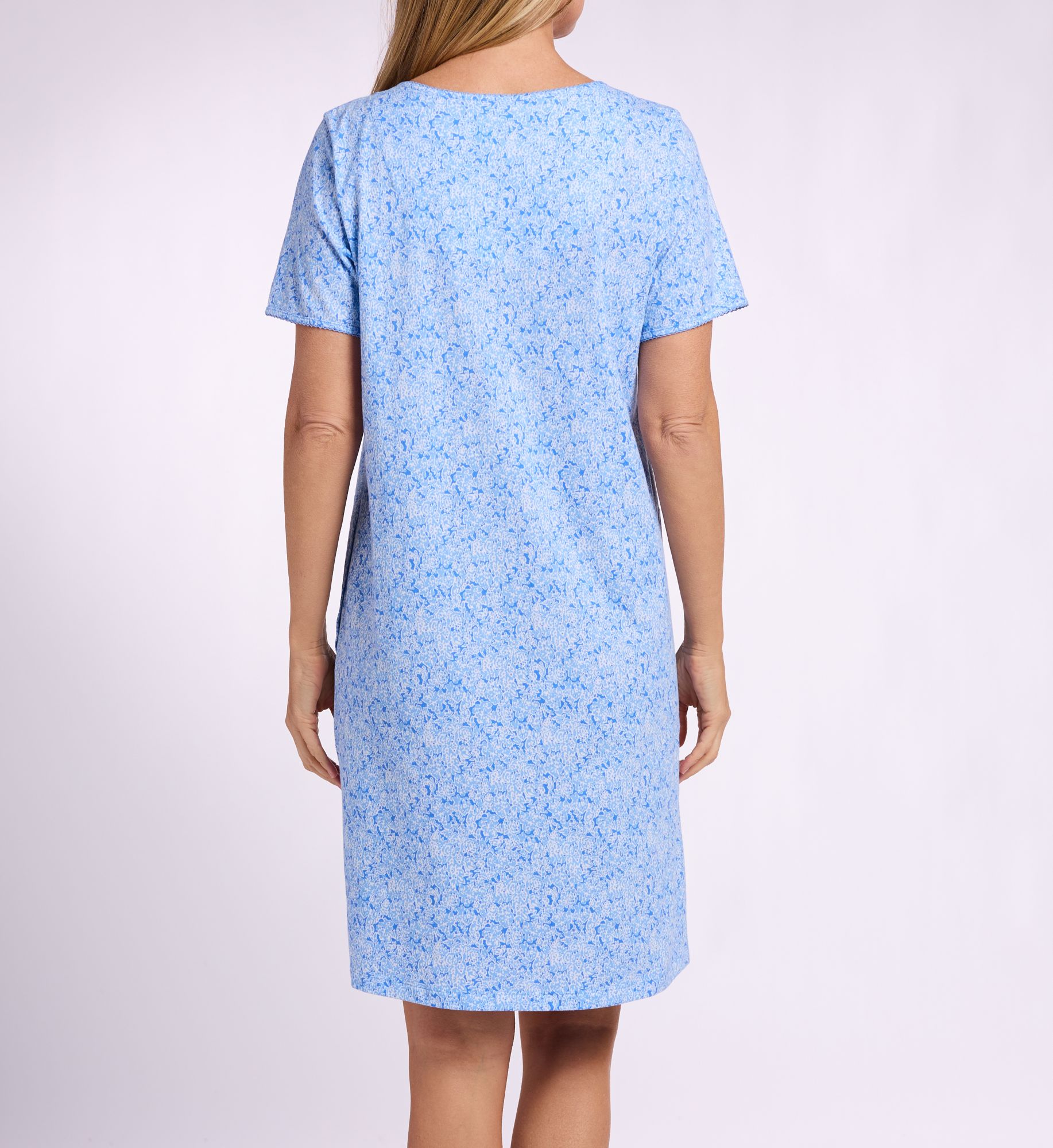 Carole Hochman Plus Ultramarine Floral Short Sleeve Sleepshirt CH3268X - Image 2