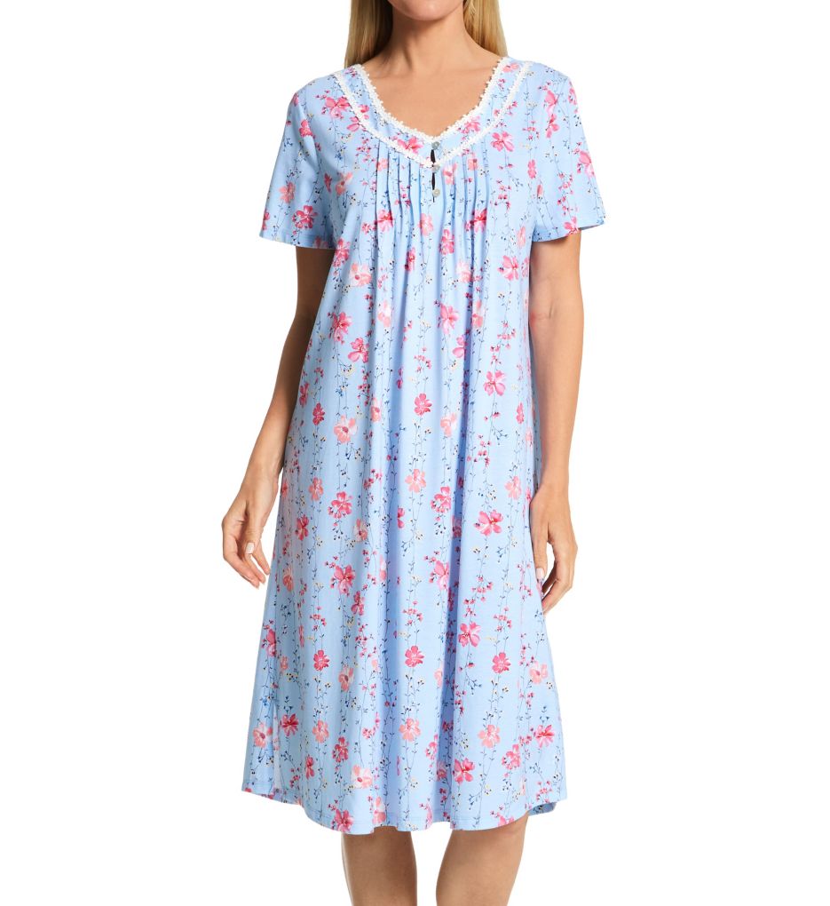 100% Cotton 42" Short Sleeve Waltz Nightgown-acs