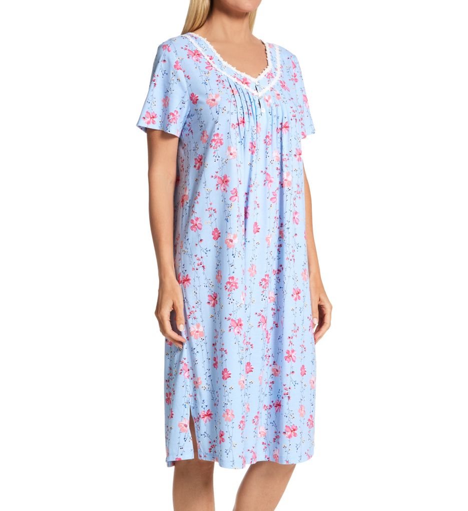 100% Cotton 42" Short Sleeve Waltz Nightgown-fs