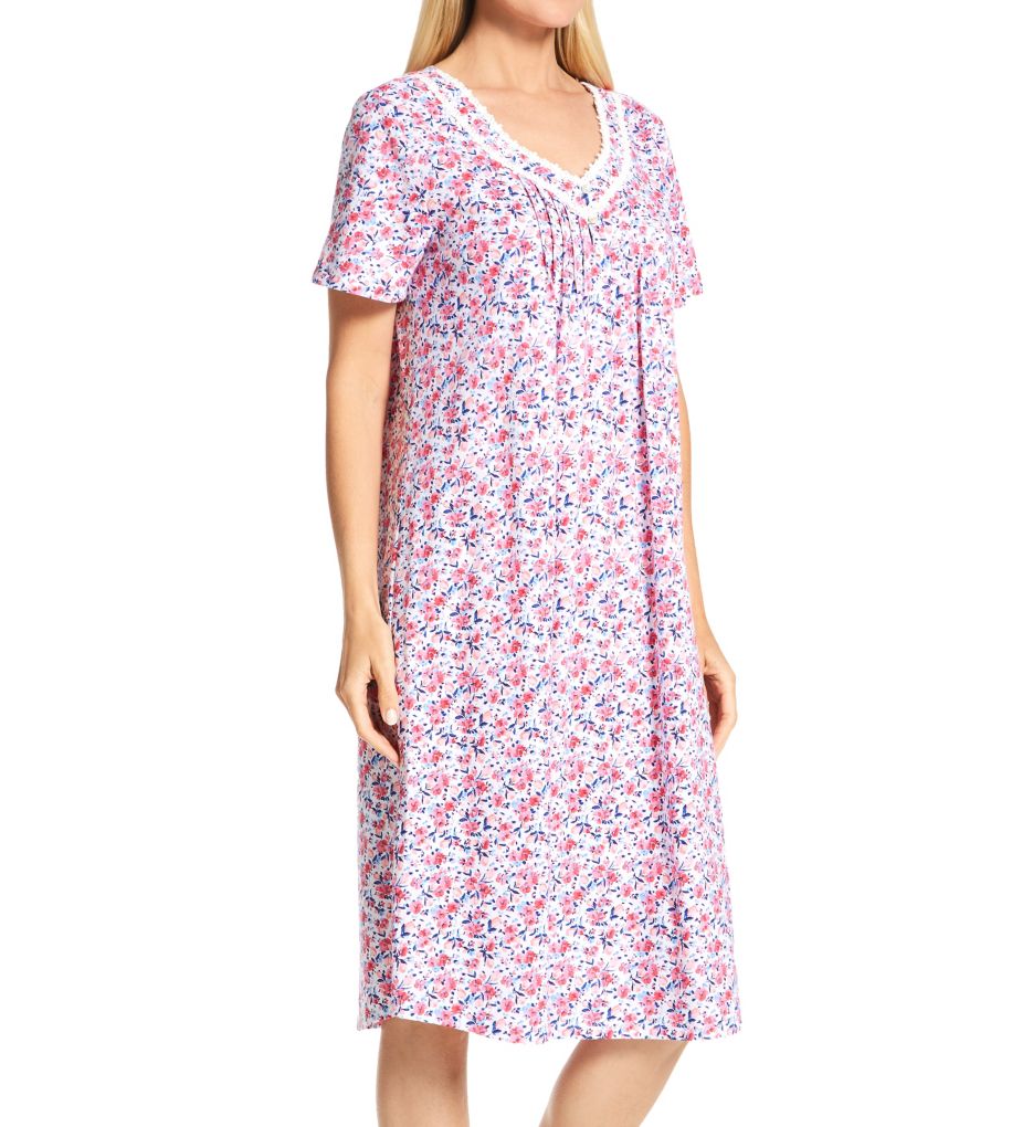 100% Cotton 42" Short Sleeve Waltz Nightgown-fs