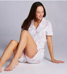 Floral Bouquet S/S Notch Collar Bermuda PJ Set