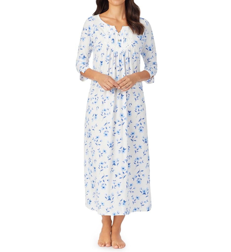Blue Floral Cotton Gown