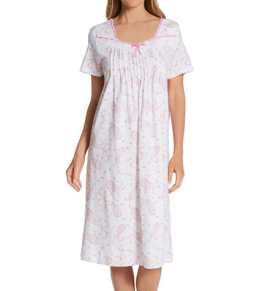 100% Cotton Waltz Short Sleeve Nightgown-acs