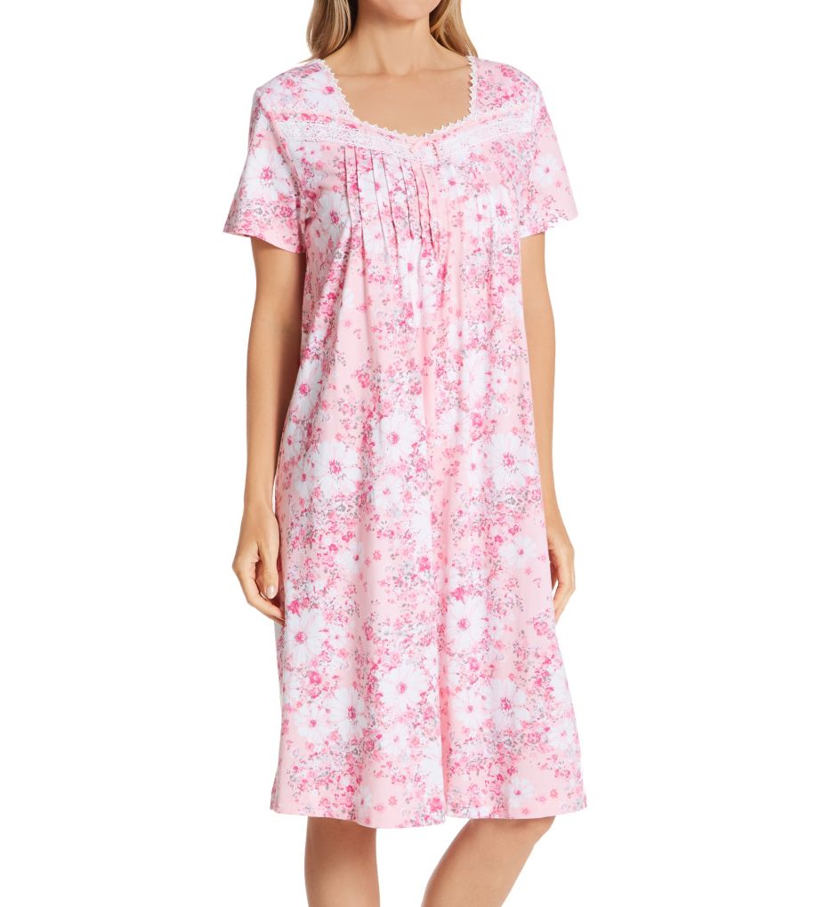 100% Cotton Waltz Short Sleeve Nightgown-fs