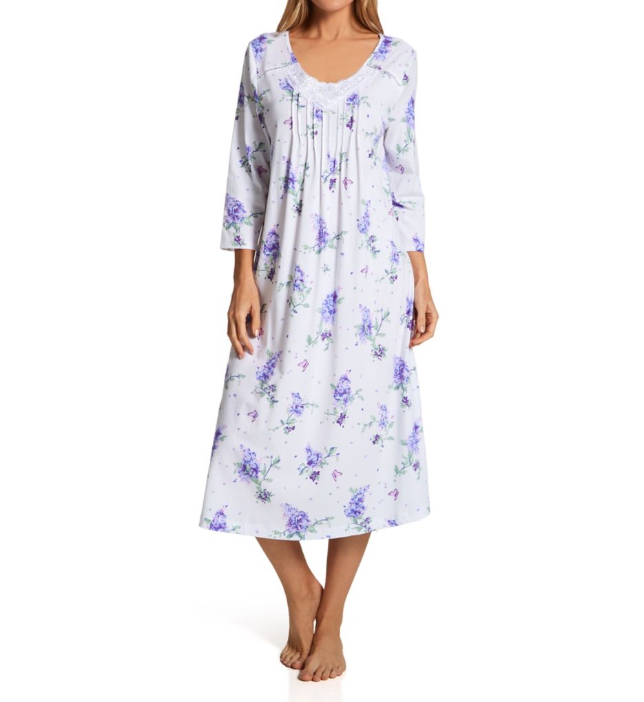 100% Cotton 3/4 Sleeve Waltz Nightgown-acs