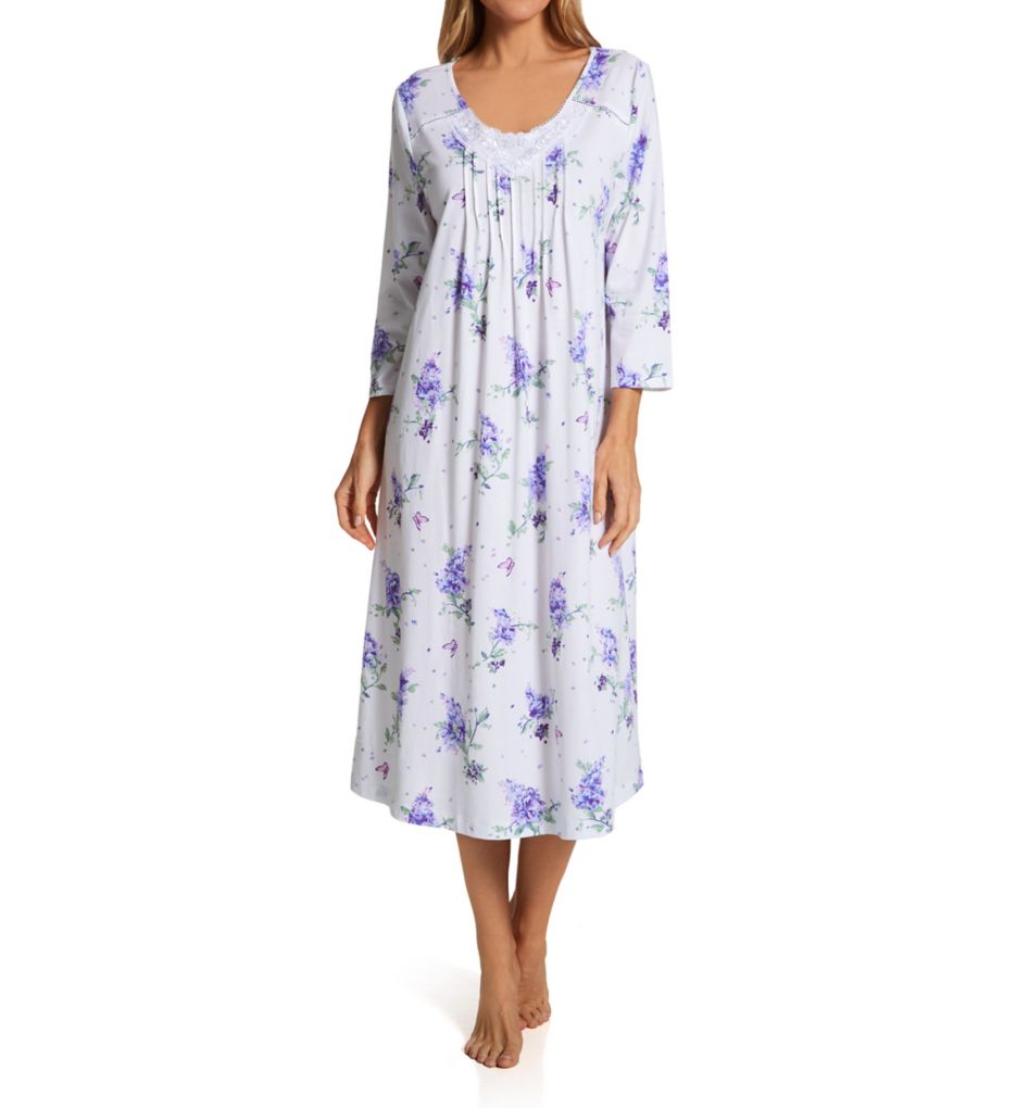 100% Cotton 3/4 Sleeve Waltz Nightgown-fs