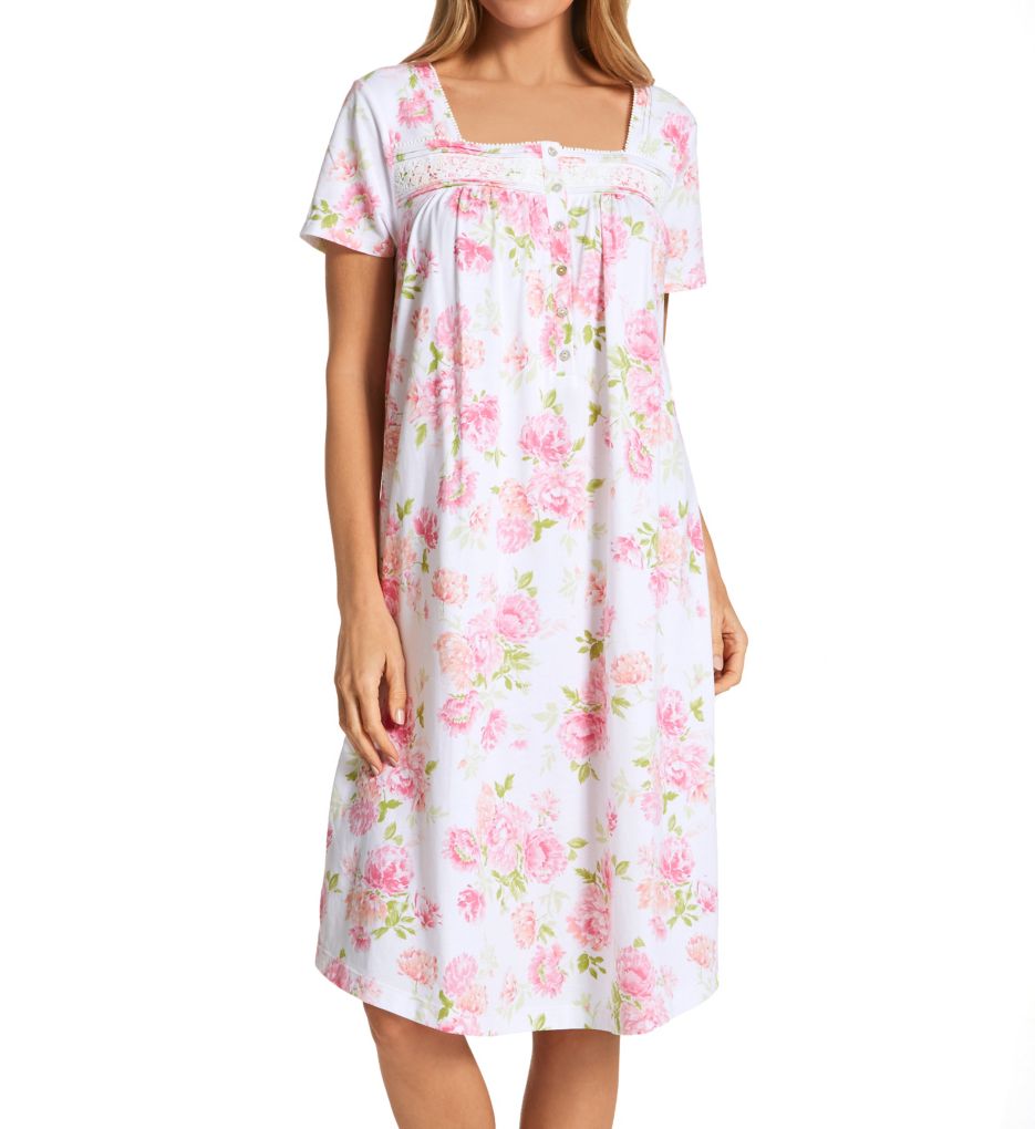 100% Cotton Short Sleeve Waltz Nightgown-acs