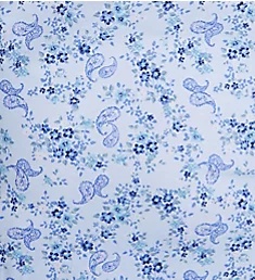 100% Cotton Blue Dream Short Sleeve Waltz Gown Paisley Bouquet S